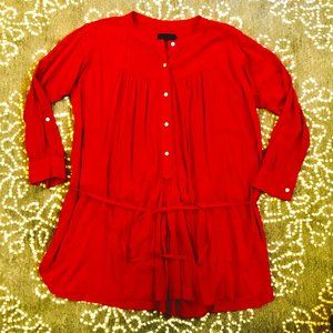 Hatch Collection Reddish orange Belted Shirtdress S/M FALL